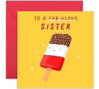 Old English Co. Birthday Cards for Women - Funny Birthday Card for Sister - Fab Ice Lolly Birthday Card for Her - Humorous Happy Birthday Gift for Friends and Family | Blank Inside