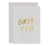 Old English Co. Birthyay Card - Single White & Gold Foiled Blank Birthday Occasion Card | Birthday Cards for Mum, Sister, Wife & Friends | Special Celebration Gift