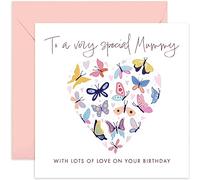 Old English Co. Butterfly Hearts Special Mummy Birthday Card - 25th, 30th, 35th, 40th Mother Adult Female Birthday Card for Her | Birthday Cards For Women | Blank Inside & Envelope Included