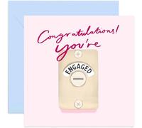 Old English Co. Congratulations Engagement Card - Fun Design Greeting Card for Him and Her | Celebrations for The Happy Couple | Blank Inside & Envelope Included