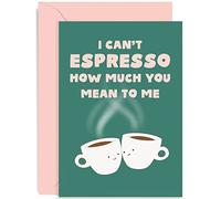 Old English Co. Cute Anniversary Card for Him Her - 'Can't espresso'' Coffee Valentine's Day Card for Husband, Wife, Girlfriend, Boyfriend - Fun Friendship Card for BFF Bestie | Blank Inside Envelope