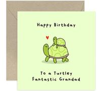 Old English Co. Cute Birthday Card for Grandad from Young Children - Turtley Fantastic Birthday Card for Him - Birthday Card from Grandson Granddaughter - Grandad Birthday Card | Blank Inside