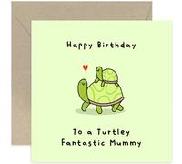 Old English Co. Cute Birthday Card for Mummy from Young Children - Turtley Fantastic Birthday Card for Her - Birthday Card from Son Daughter - Mummy Birthday Card | Blank Inside