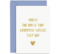 Old English Co. Cute Birthday Card for Uncle - 'You're The Uncle Everyone Wishes They Had' Special Heartfelt Birthday Card for Him From Niece or Nephew | Blank Inside with Envelope