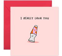 Old English Co. Cute Card for Wedding Anniversary - 'Lava You' Funny Valentine's Card for Him or Her - Lava Lamp Romantic Card for Wife or Husband - Special Anniversary Card | Blank Inside