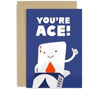 Old English Co. Cute Congratulations Card for Him Her - You're Ace Cute Well Done New Job Card For Men Women - Graduation Thank You Card for Dad Brother Son Uncle | Blank Inside with Envelope