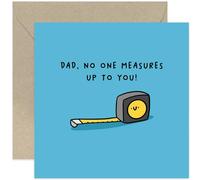 Old English Co. Cute Father's Day Card for Him - Fun Birthday Card for Dad - 'No One Measures Up To You' DIY Pun - Thank You Card for Dad from Children - Funny Father's Day Gift | Blank Inside