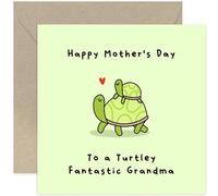Old English Co. Cute Mother's Day Card for Grandma from Young Children - Turtley Fantastic Card for Her - Mother's Day Card from Grandchildren - Grandma Card | Blank Inside