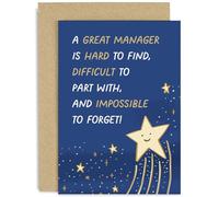 Old English Co. Cute Thank You Card for Manager - Great Work Office Manager Star Thank You Card from Staff, Team, Colleagues - Special Thankyou Cards | Blank Inside with Envelope
