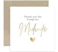 Old English Co. Cute Thank You Card for Midwife - Thoughtful Midwife Gifts - Pregnancy Thank You Cards for Midwife | Blank Inside Envelope