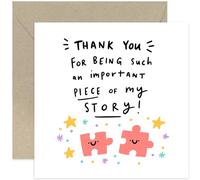 Old English Co. Cute Thank You Card for Teacher - Jigsaw Puzzle Thank You Card - Cute Thank You Gift for Men Women - Best Friend, Sister, Brother, Colleague - Goodbye Farewell Card | Blank Inside