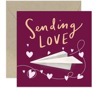 Old English Co. Cute Thinking Of You Card for Female Friend - 'Sending Love' Card for Him Her - Sympathy Sorry Card for Men Women - Condolences, Support, Get Well, Miss You | Blank Inside Envelope