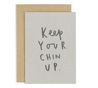 Old English Co. Cute Thinking of You Card For Her Him - Keep Your Chin Up Card - Sorry Card for Friends Family - Sympathy, Feel Better, Get Well - Blank Inside with Envelope