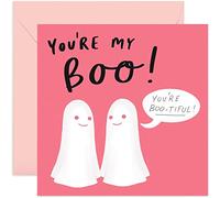 Old English Co. Cute Valentine's Day Card for Boyfriend Girlfriend - Halloween Funny Ghost Pun You're My Boo | Anniversary Card for Fiance Wife Husband Partner | Blank Inside with Envelope