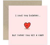 Old English Co. Cute Valentine's Day Card for Him or Her - 'Love You Everyday' Sweet Anniversary Card for Wife Husband - Funny Love Card for Spouse, Boyfriend, Girlfriend - Romantic Card