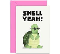 Old English Co. Cute Well Done Congratulations Card for Him or Her - 'Shell Yeah' Turtle - New Job, Passed Exams, Promotion, Driving Test - For Son, Daughter, Grandchild | Blank Inside with Envelope
