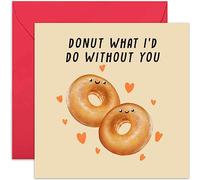 Old English Co. Donut Know What I'd Do Without You Card - Fun Wedding Anniversary Card for Husband or Wife - Cute Valentine's Day Card for Other Half | Blank Inside with Envelope