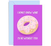 Old English Co. Donut What I'd Do Without You Funny Anniversary Card for Husband, Wife, Boyfriend, Girlfriend - Cute Friendship Romantic Valentine's Day Card | Blank Inside with Envelope