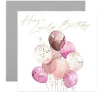 Old English Co. Female Birthday Card for Daughter - Pink Balloons with Gold Foil Sparkle - Birthday Cards for Women - Granddaughter Birthday Card - 16th, 18th, 21st, 25th, 30th | Blank Inside
