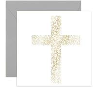 Old English Co. Floral Easter Faith Religious Card - Gold Foil Botanical Foliage Greeting Card Him or Her | Christening, Baptism for boy or girl | Blank Inside & Envelope Included