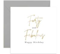 Old English Co. Forty and Fabulous Birthday Card for Female Friend - Special Gold Foil 40th Birthday Card for Her - Daughter, Auntie, Sister, Cousin, Colleague, Bestie | Blank Inside Envelope