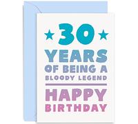 Old English Co. Fun 30th Birthday Card for Son or Daughter - 30 Years Of Being A Bloody Legend Thirtieth Birthday Card for Him or Her - Brother, Sister, Niece, Nephew | Blank Inside with Envelope