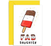 Old English Co. Fun Birthday Card for Daughter - 'FAB' Daughter Card - Cute Birthday Gift for Her - Well Done, Exam Results, Congratulations | Blank Inside