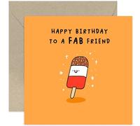Old English Co. Fun Birthday Card for Friend - Fab Friend Birthday Greeting Card - Cute Birthday Gift for Her or Him - Colourful Birthday Card for Women and Men - Family and Friends | Blank Inside