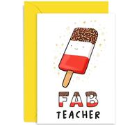 Old English Co. Fun Birthday Card for Teacher - 'FAB' Teacher Card - Cute Thank You Teacher Gift for Him or Her - End of Year, Pupils, School | Blank Inside