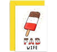 Old English Co. Fun Birthday Card for Wife - 'FAB' Wife Card - Cute Birthday Gift for Her - Wedding Anniversary, Well Done, Valentines, Congratulations | Blank Inside