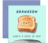 Old English Co. Fun Birthday Cards for Men and Women - 'A Toast To You' Birthday Card for Grandson - Cute Birthday Gift Card for Him Her - Congratulations Card | Blank Inside with Envelope