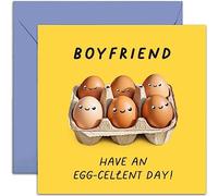 Old English Co. Fun Birthday Cards for Men and Women - Egg-cellent Birthday Card for Boyfriend - Congratulations Card for Him or Her - Humorous Birthday Card for Family | Blank Inside with Envelope