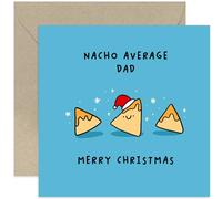 Old English Co. Fun Christmas Card for Dad - Nacho Average Dad Christmas Greeting Card - Cute Merry Christmas for Him - Colourful Festive Card for Family and Friends | Blank Inside