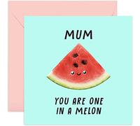 Old English Co. Fun Watermelon Birthday Card for Mum - 'One In A Melon' Mum Birthday Card - Well Done Card for Mum from Son Daughter - New Job, Exam Results | Blank Inside with Envelope