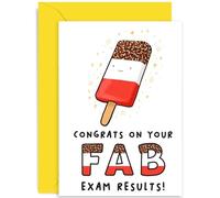 Old English Co. Fun Well Done Exam Results Card for Him or Her - Congratulations GCSEs A-Levels Card for Son or Daughter - Fab Ice Lolly Design | Blank Inside