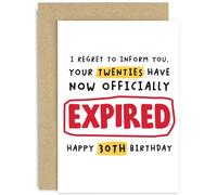 Old English Co. Funny 30th Birthday Card for Him or Her - Expired Twenties - Hilarious Thirtieth Birthday Gift - Funny Birthday Card for Men Women | Blank Inside