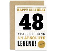 Old English Co. Funny 48th Birthday Card for Men Women - 48 Years Absolute Legend Greeting Card for Him Her | Humour Age Forty-Eighth Birthday Card for Brother, Son, Sister - With Envelope