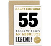 Old English Co. Funny 55th Birthday Card for Men Women - 55 Years Absolute Legend Greeting Card for Him Her | Humour Age Fifty Five Birthday Gift for Dad, Uncle, Mum, Grandparent, Friend
