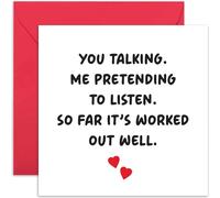 Old English Co. Funny Anniversary Card - Greeting Card for Him and Her - Wedding Relationship Card - Blank Inside Envelope