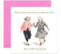 Old English Co. Funny Birthday Card for Best Friend - 'Until We're Old and Senile' Sweet Friendship Birthday Card for Her - Funny Friend Card - 30th, 40th, 50th, 60th Birthday Card | Blank Inside