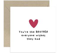 Old English Co. Funny Birthday Card for Brother - Heartfelt Sentimental Thank You Card for Family - Birthday Card for Him - Special Card for Big Bro - Well Done Proud Card | Blank Inside