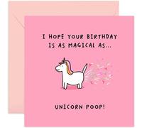 Old English Co. Funny Birthday Card for Daughter - Magical Unicorn Poop Birthday Card for Her - Hilarious Birthday Cards for Men and Women - For Sister, Mum, Granddaughter, Niece | Blank Inside