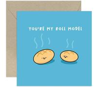 Old English Co. Funny Birthday Card for Him or Her - Father's Day or Mother's Day Card - Roll Model Bread Pun - Thank You Card for Big Brother or Sister - Special Card for Family | Blank Inside