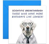 Old English Co. Funny Birthday Card for Men - 'More Birthdays You Have' Humorous Birthday Card for Men and Women - Funny Dog Birthday Card for Friends and Family | Blank Inside with Envelope