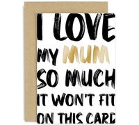 Old English Co. Funny Birthday Card for Mum - 'Love My Mum' Mother's Day Card for Her - Special Thank You Card for Mum - Mum Birthday Gift | Blank Inside