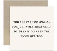 Old English Co. Funny Birthday Card for Sister - Hilarious Brother Birthday Card - Rude Cheeky Joke Birthday Wishes Card for Him or Her - Far Too Special - Cards for Dad, Mum, Uncle | Blank Inside