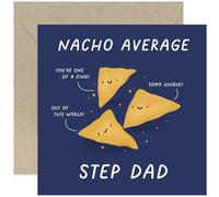 Old English Co. Funny Birthday Card for Step Dad - 'Nacho Average' Birthday Card for Him - Hilarious Birthday Day Card for Stepdad - 50th, 60th, 70th - Birhtday Cards for Men | Blank Inside Envelope