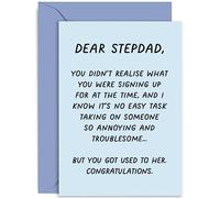 Old English Co. Funny Birthday Card for Stepdad - Humorous Father's Day Card for Stepdad - Birthday Card from Stepson or Stepdaughter - Stepdad Joke Card | Blank Inside with Envelope