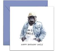 Old English Co. Funny Birthday Card for Uncle - 'Number 1 Uncle' Gorilla Birthday Greeting Card for Him Men - Humorous Animal Birthday Card for Uncle from Niece or Nephew | Blank Inside with Envelope