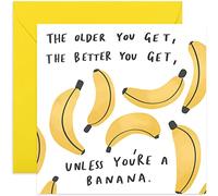 Old English Co. Funny Birthday Card - Older You Get Banana Joke for Him or Her - Banana Birthday Humour for Friends and Family | Blank Inside with Envelope
